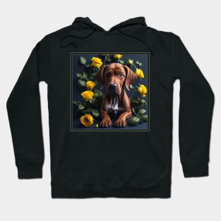 Vizsla yellow roses Hoodie